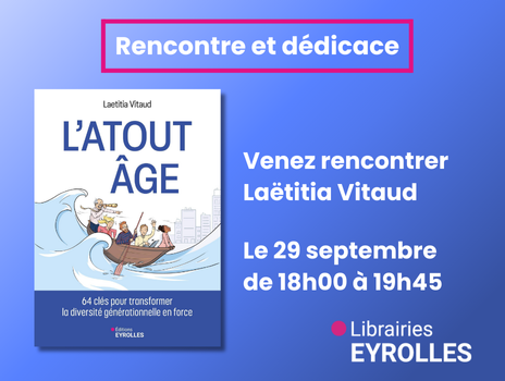 Visuel de Lundi 29 septembre : venez rencontrer Laëtitia Vitaud, autrice de L'atout âge